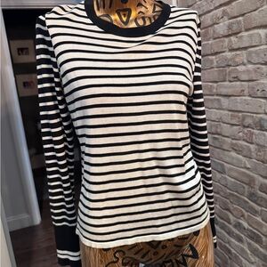 Striped Black and White Women's Top